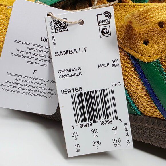 Adidas Samba LT Shoes Preloved Yellow Green IE9165 Men’s Size 10 NWOB - Picture 9 of 9